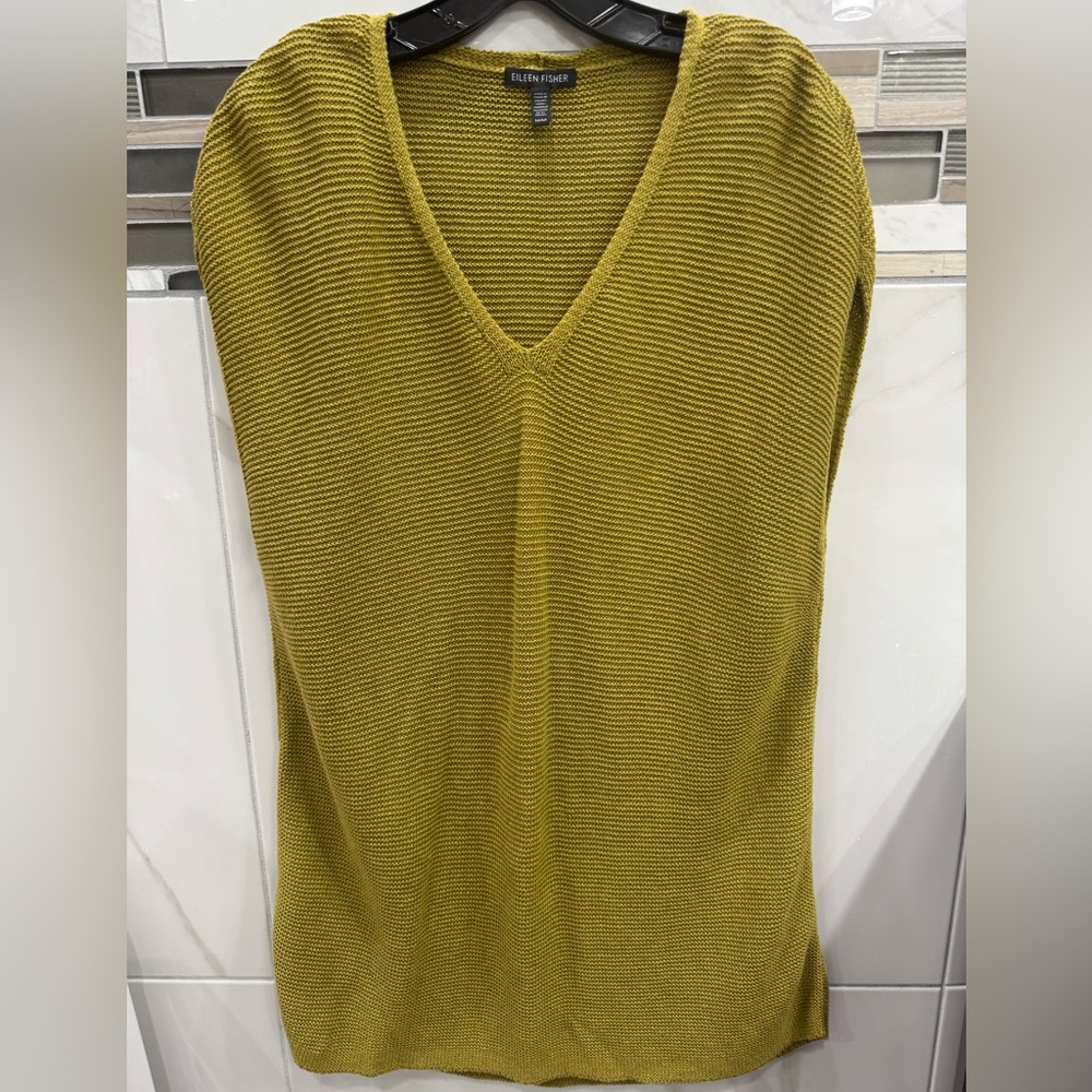 Organic Linen Cotton Slub V- Neck Top